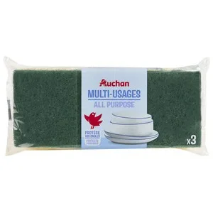 Producto Alcampo Estropajo Multiusos Salvauñas de Fibra Verde 3 Uds.