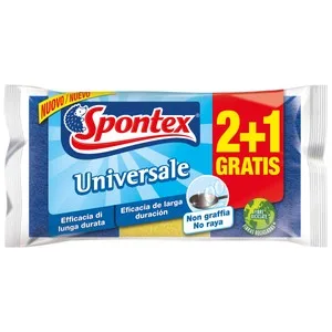Spontex Estropajos Fibras con Esponja, No Raya Spontex Universale 2 + 1 Uds. 2 UD
