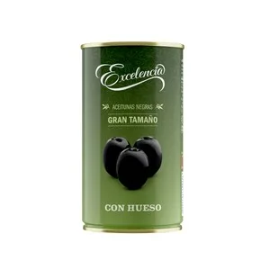 Excelencia Aceitunas Negras con Hueso Lata de 200 G.