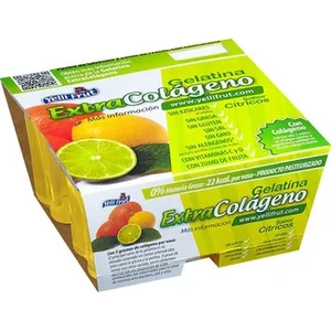 Extra Colágeno Gelatina Sabor Cítricos sin Azúcar sin Gluten sin Lactosa Pack 4 Yelli Frut 100 G