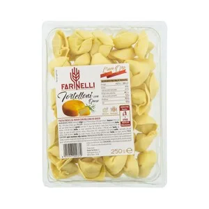 Farinelli Linea Oro Tortelloni de Pasta Fresca al Huevo Rellenos con Queso 250 G.