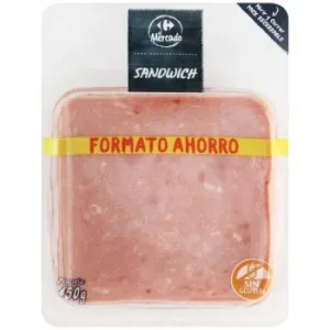 Fiambre de Cerdo Cocido en Lonchas Sándwich Carrefour el Mercado sin Gluten 450 G
