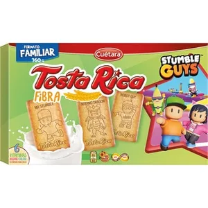 Fibra Galletas con Vitaminas Hierro Calcio y Cereales Formato Ahorro Cuetara Tosta Rica 760 G