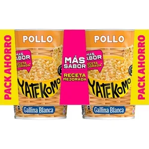 Fideos Orientales Instantáneos Sabor Pollo Pack 2  Yatekomo 60 G
