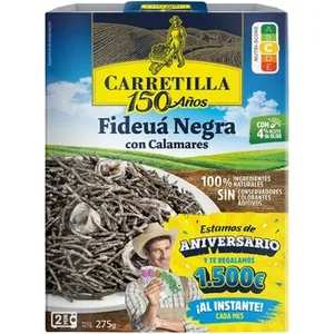 Fideuá Negra con Calamares Carretilla