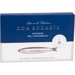 Filetes de Anchoa de Pesca Selecta del Cantábrico en Aceite de Oliva Virgen Bajos en Sal DON Bocarte