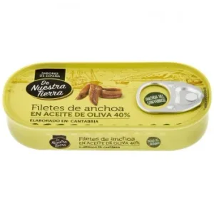 Filetes de Anchoa del Cantábrico en Aceite de Oliva de Nuestra Tierra 30 G.