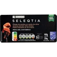 Filetes de Anchoa en Aceite de Oliva Eroski Seleqtia, Lata 29 G