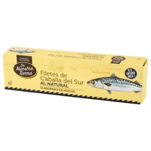 Filetes de Caballa del Sur al Natural de Nuestra Tierra Pack de 2 Latas de 65 G.