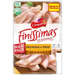 Finíssimas Pechuga de Pavo Braseada en Lonchas sin Gluten sin Lactosa Campofrio