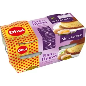 Flan de Huevo al Baño María sin Gluten sin Lactosa Pack 4  Dhul 110 G