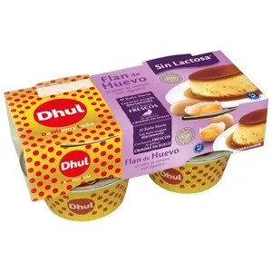 Dhul Flan de Huevo al Baño Maria, sin Lactosa 4 X 110 G. 440 G