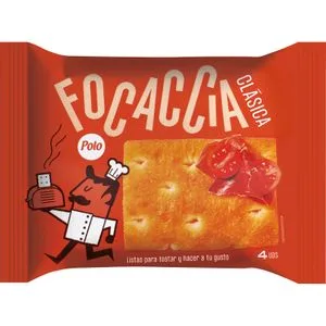 Focaccia Clásica 4 Unidades 240 Gr