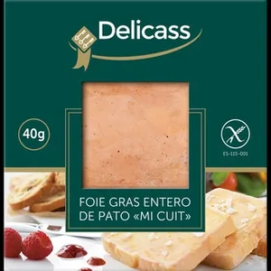 Foie Gras Entero de Pato Mi Cuit sin Gluten  Delicass 40 G