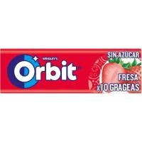 Chicle de Fresa Ácida en Gragea Lc Orbit, Paquete 14 G