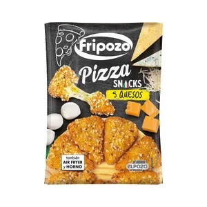 Fripozo Pizza Snacks Congelados con Mezcla de 5 Quesos, Empanados y Prefritos 250 G.