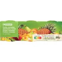 Frutas Variadas en Almíbar Eroski, Pack 3x115 G