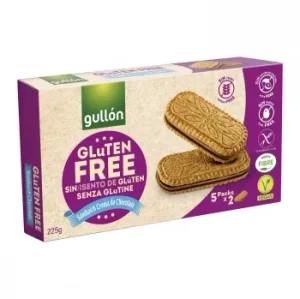 Galleta Rellena de Crema de Chocolate Gullón sin Gluten 225 G.