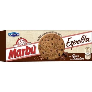Galletas 100% Harina Integral de Trigo Espelta con Chips de Chocolate Artiach Marbu