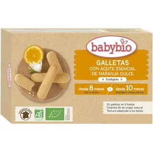 Galletas con Aceite Esencial de Naranja Dulce Ecológicas desde 8 Meses con Vitamina B1 Babybio
