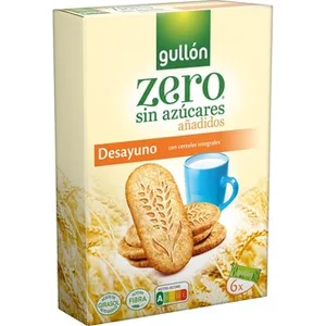 Galletas de Desayuno con Cereales Integrales sin Azúcares Añadidos en 6 Bolsitas Individuales Gullon Zero 216 G