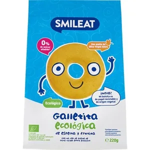 Galletas Ecológicas de Espelta y Fruta con Zumo de Manzana sin Azúcares Añadidos con Aceite de Oliva Virgen y sin Aceite de Palma Smileat