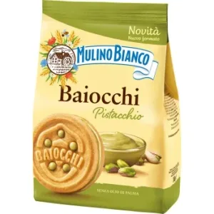 Galletas Rellenas de Crema de Pistacho Baiocchi Mulino Bianco 240 G.