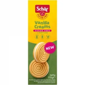 Galletas Rellenas de Vainilla sin Azúcar Schär sin Gluten y sin Lactosa 115 G.