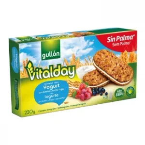Galletas Rellenas de Yogur con Avena y Frutos Rojos Gullón 220 G.