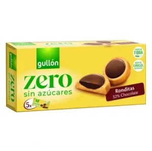 Galletas Ronditas Rellenas de Chocolate Zero Gullón sin Azúcar 186 G.