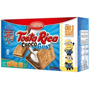 Tosta Rica Galletas Tostadas Rellenas de Crema de Leche 168 G.