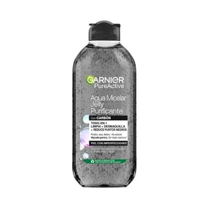 Garnier Pure Active Agua Micelar en Gel Todo en 1 con Carbón, para Piel con Imperfecciones 400 Ml.