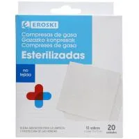 Gasa de Algodón No Tejida Eroski, Caja 20 Uds