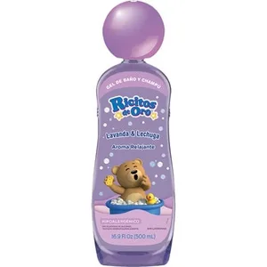 Gel de Baño y Champú Hipoalergénico Lavanda y Lechuga sin Siliconas ni Alcohol Ricitos de ORO