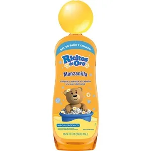 Gel de Baño y Champú Hipoalergénico Manzanilla sin Siliconas ni Alcohol  Ricitos de ORO 500 ML