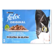 Gelatina para Gatos con Atun y Salmon Felix Pack Festin del Mar