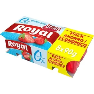 Gelatina Sabor Fresa 0% Azúcares Añadidos Pack 8 Pack Ahorro sin Gluten Royal
