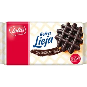Gofres Lieja Recubiertos de Chocolate Belga 5 Unidades  Lotus 287 G