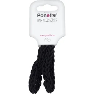 Goma para Pelo Negra Trenzada Ultra Resistentes Ponette