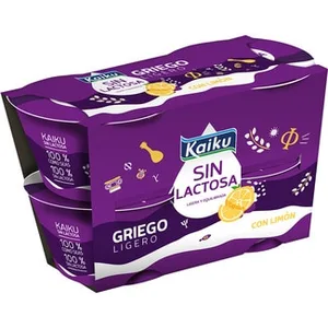 Griego Ligero con Limón sin Gluten sin Lactosa Pack 4 Kaiku