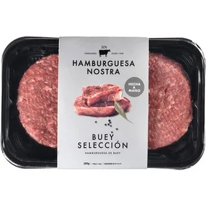 Hamburguesa de Buey Selección Hechas a Mano sin Gluten 2 Unidades Hamburguesa Nostra