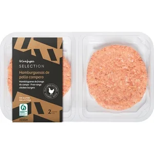 Hamburguesa de Pollo Campero sin Gluten y sin Lactosa 2 Unidades  el Corte Ingles Selection 250 G