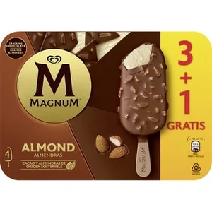 Helado Almendrado sin Gluten 3 + 1 Gratis Magnum