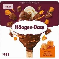 Helado Bombón Chuncky Salted Caramel Haagen Dazs, Pack 3x80 Ml