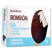 Helado Bombón Sabor Nata y Chocolote "triple Sin" Paq. 4 U.