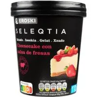 Helado Cheesecake con Salsa de Fresa Seleqtia, Tarrina 390 G