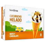Helado Cucurucho Nata y Chocolate Paq. 6 U.