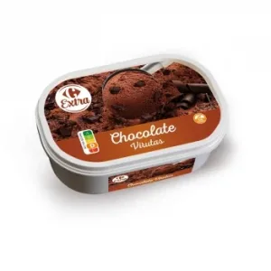 Helado de Chocolate con Virutas Carrefour Extra sin Gluten 470 G.