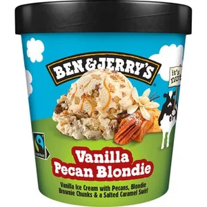 Helado de Crema de Vainilla con Salsa de Caramelo Salado y Trozos de Brownie  BEN & Jerry's 465 ML