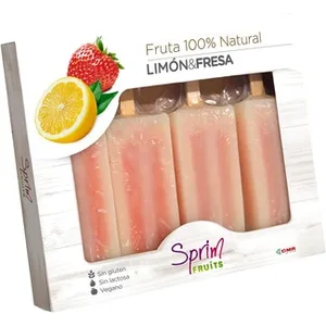 Helado de Fruta 100% Natural Limón&fresa 4 Unidades sin Gluten sin Lactosa Sprim Fruits